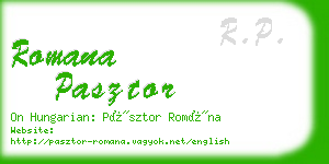 romana pasztor business card